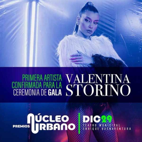 Valentina Storino participará en los Premios Núcleo Urbano 