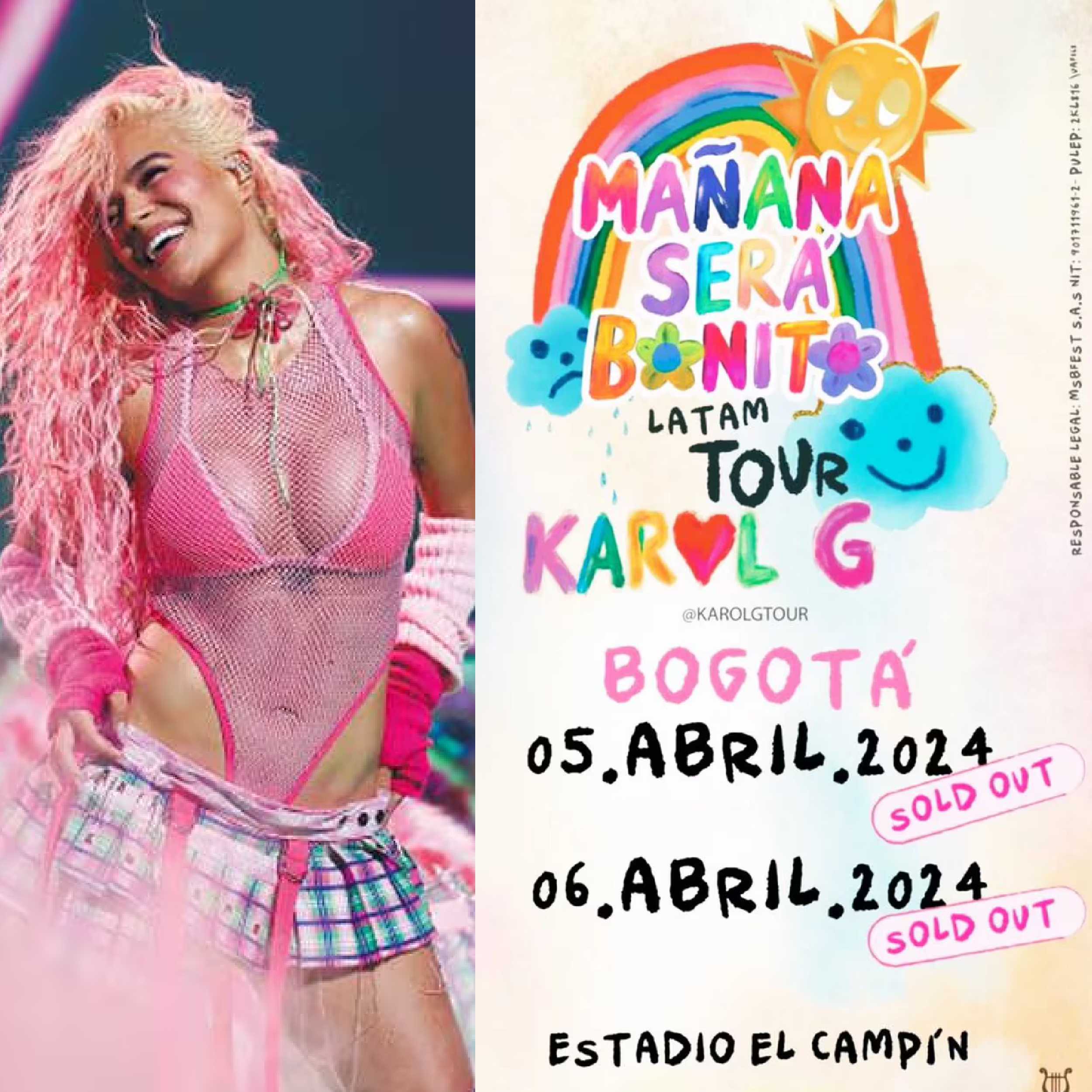 Karol G Llega al Estadio El Campín Dos Noches de Pura Pasión Musical 