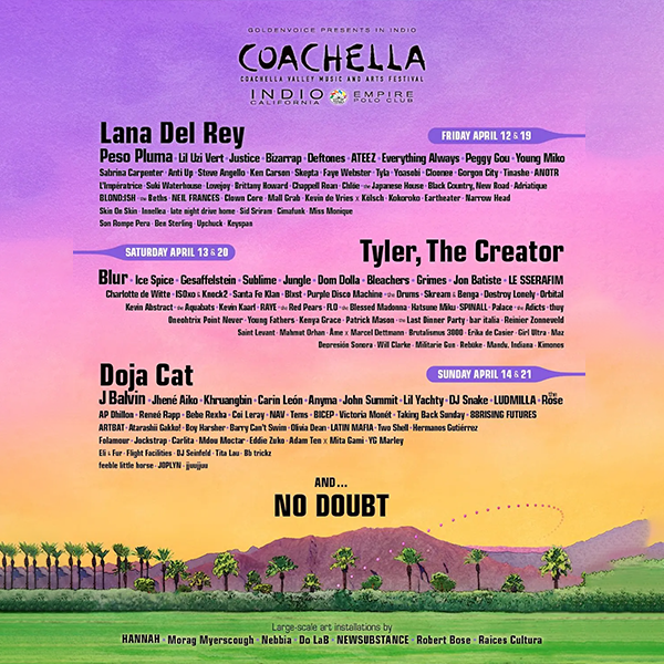 Artistas latinos que actuaran en Coachella este aÃ±o 