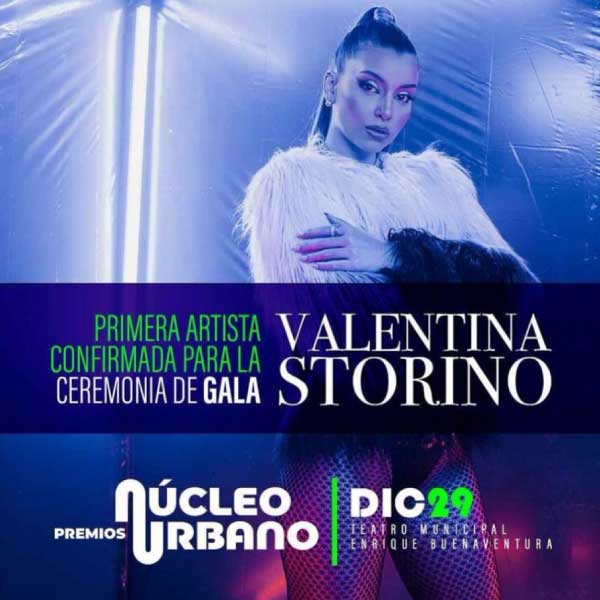 Valentina Storino participarÃ¡ en los Premios NÃºcleo Urbano