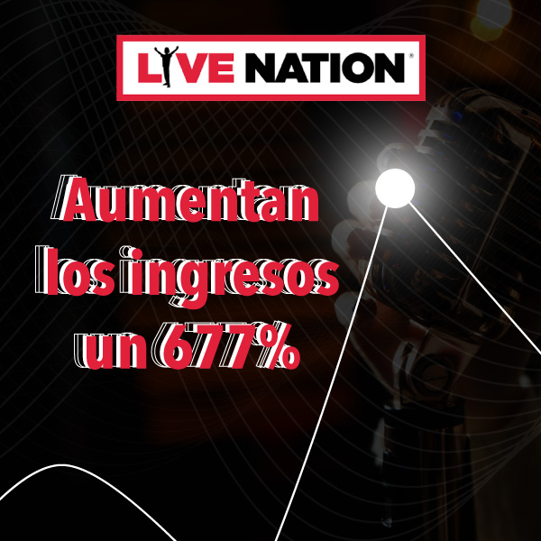 Los ingresos de Live Nation tuvo un aumento del 677.2 % 